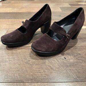 Dansko Tara Brown Suede Mary Jane Heels Size 39